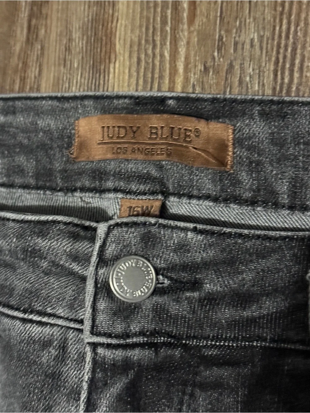 Judy Blue Flare Fit Jeans Women's 16W Frayed Hem in Gray Wash Denim